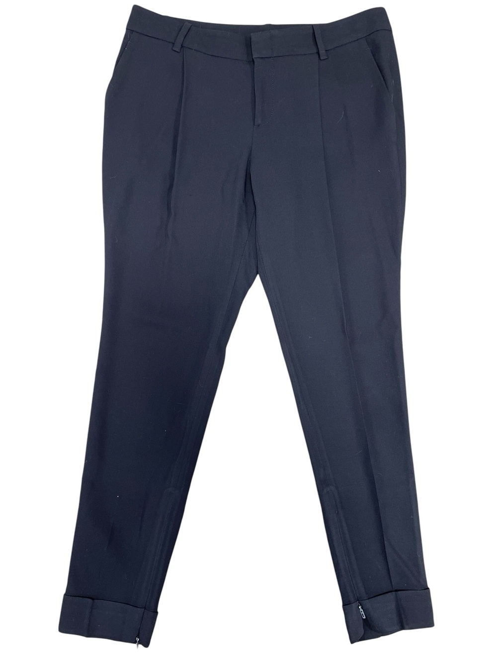 GUCCI Trousers Black Tapered Dress Pants Pleated Ankle Zip Italy Size Medium